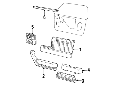1990 Buick Century Belt Weatherstrip, Driver Side Diagram for 17992219