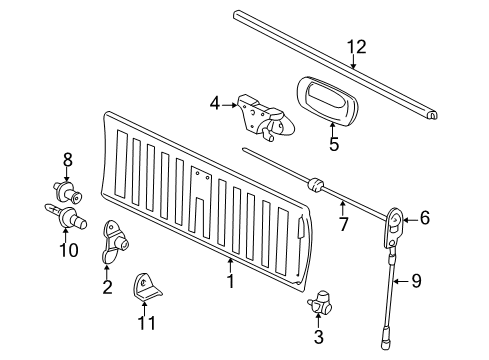 2001 GMC Sierra 3500 Tail Gate Diagram
