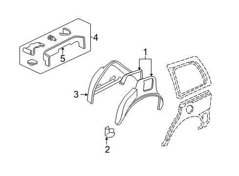 1997 Chevy Venture Inner Structure - Side Panel Diagram