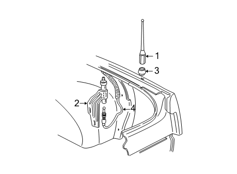 2000 Chevy Malibu Antenna Cable Diagram for 15383103