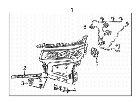 2021 Chevy Suburban Headlamp Components Diagram