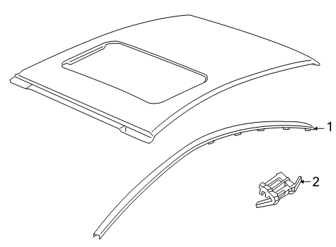2008 Pontiac G8 Exterior Trim - Roof Diagram