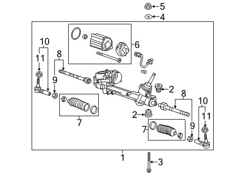 2011 Chevy Volt Tie Rod Boot Diagram for 13286689