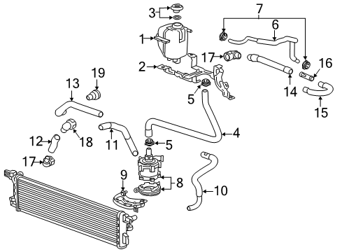 2016 Chevy Spark EV Water Hose Diagram for 95281140