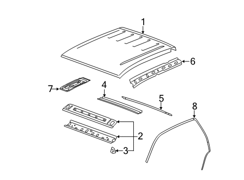 2011 GMC Sierra 1500 Roof & Components Diagram