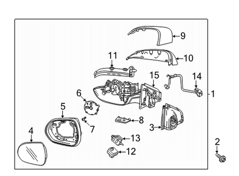2022 Chevy Bolt EUV Outside Mirrors Diagram