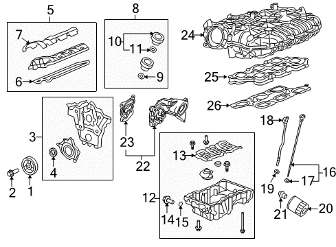 2014 Cadillac XTS Engine Parts & Mounts, Timing, Lubrication System Diagram 2 - Thumbnail