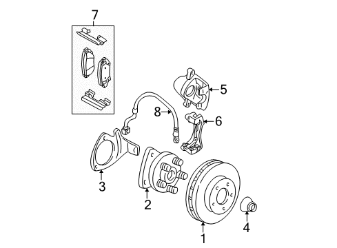 2007 Buick LaCrosse Brake Components Diagram