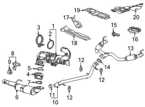 2023 Cadillac Escalade ESV Intermediate Pipe Diagram for 84707607