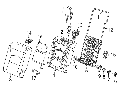 2020 Cadillac XT4 Seat Back Pad, Rear Driver Side Diagram for 84596812
