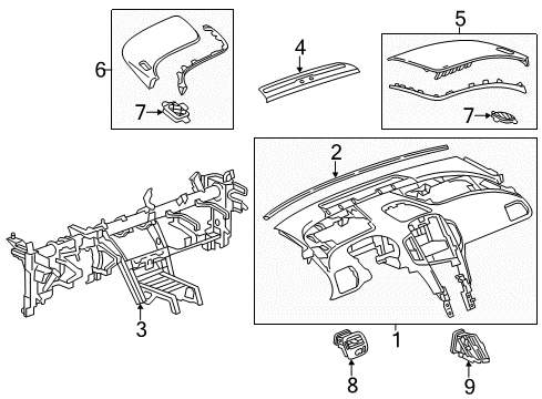 2014 Chevy Volt Cluster & Switches, Instrument Panel Diagram