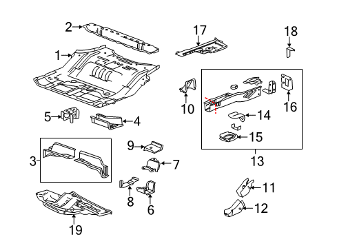 2015 Chevy Equinox Rear Body - Floor & Rails Diagram
