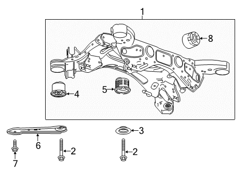 2022 Buick Enclave Support Bracket, Rear Diagram for 23392674