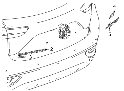 2022 Buick Envision Exterior Trim - Lift Gate Diagram