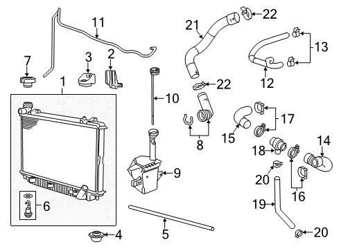 2013 Chevy Caprice Radiator & Components Diagram