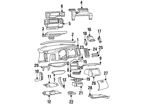 1995 Buick Skylark Cluster Diagram for 16171444