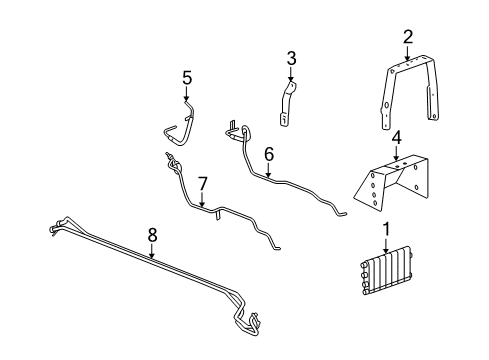 2007 Cadillac XLR Oil Cooler Pipe, Upper Diagram for 15949599