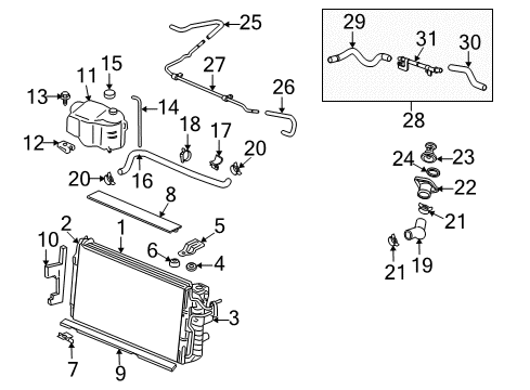 2004 Pontiac Bonneville Radiator Diagram for 89018529