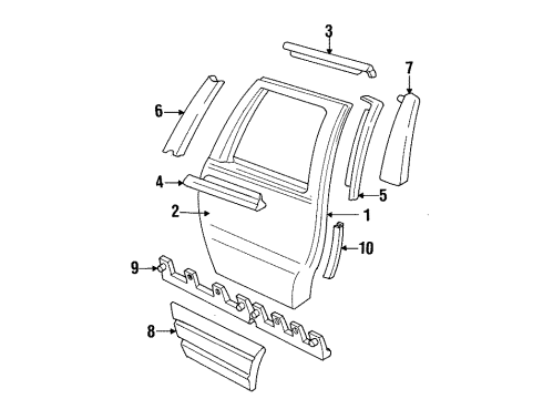 1991 Oldsmobile Custom Cruiser Guard, Driver Side Diagram for 10236839