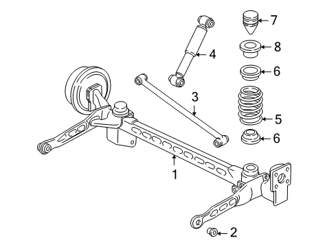 2006 Chevy Uplander Rear Suspension, Lower Control Arm, Upper Control Arm, Ride Control, Stabilizer Bar, Suspension Components Diagram