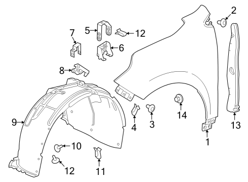 2018 Chevy Equinox Fender & Components Diagram