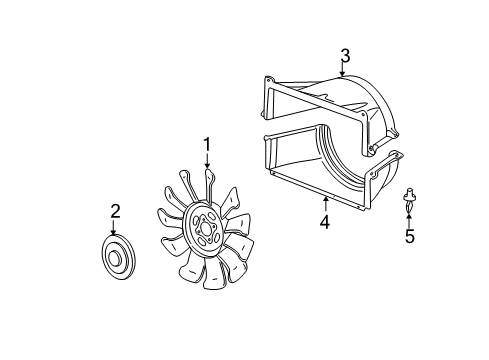 2002 Chevy Silverado 1500 Upper Shroud Diagram for 15088329