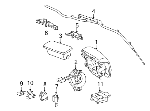 2009 Pontiac Vibe Side Impact Sensor Diagram for 19184923