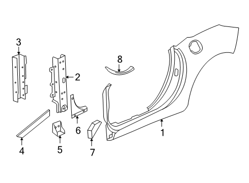 2010 Saturn Sky Hinge Pillar, Uniside Diagram