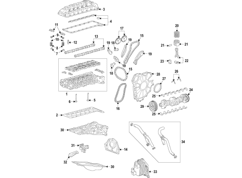 2022 Cadillac Escalade Guide, Driver Side Diagram for 55489216