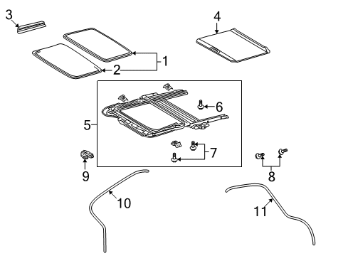 2009 Pontiac Vibe Sunroof  Diagram 2 - Thumbnail