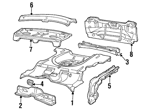 1996 Chevy Beretta Floor Pan, Rear Diagram for 22595709