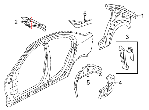 2014 Chevy SS Inner Structure - Quarter Panel Diagram