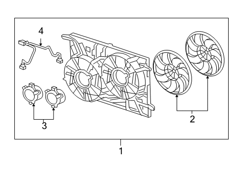 2008 GMC Acadia Cooling System, Radiator, Water Pump, Cooling Fan Diagram