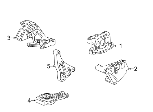 2016 Buick Encore Engine & Trans Mounting Diagram
