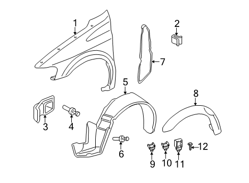 2001 Pontiac Montana Fender & Components, Exterior Trim Diagram