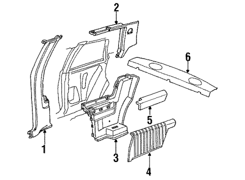 1986 Buick Century Interior Trim - Quarter Panels Diagram