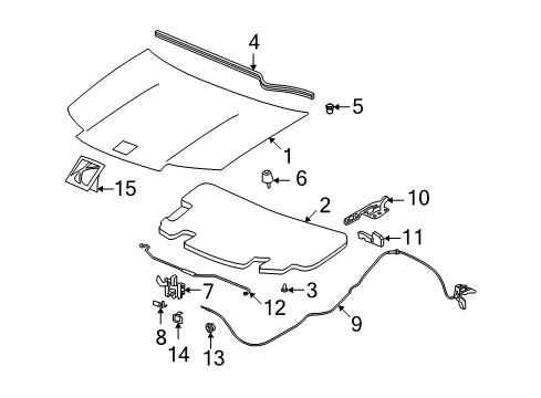 2006 Saturn Ion Hood & Components, Exterior Trim Diagram