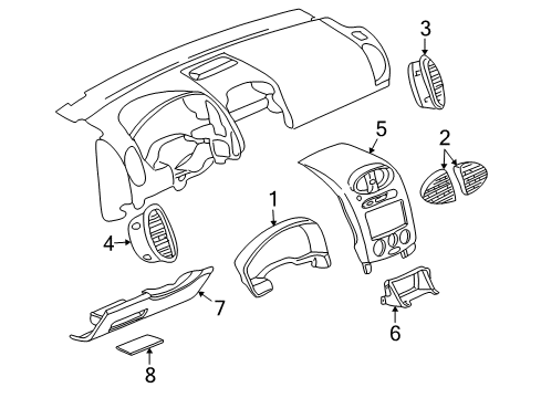 2007 Saturn Vue Cluster & Switches, Instrument Panel Diagram 6 - Thumbnail