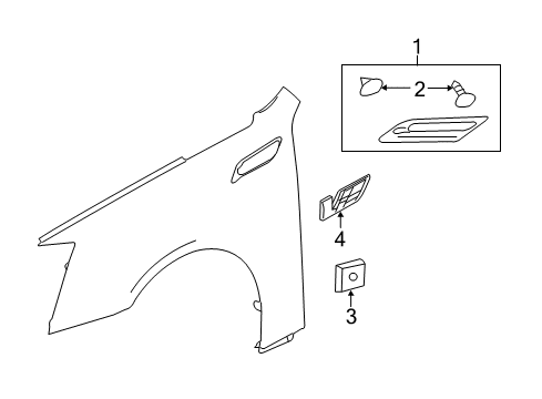 2011 Cadillac CTS Exterior Trim - Fender Diagram