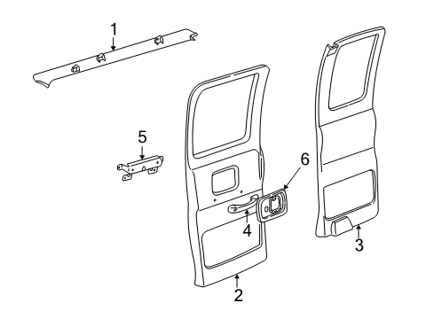 1997 Chevy Express 2500 Interior Trim - Side Loading Door Diagram