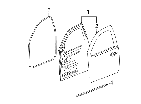 2008 Cadillac Escalade ESV Front Door Diagram
