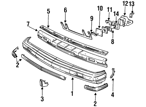 1984 Buick Century Bumper Cover, Front Diagram for 25509104