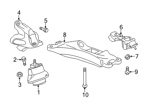 2013 Cadillac ATS Engine & Trans Mounting Diagram