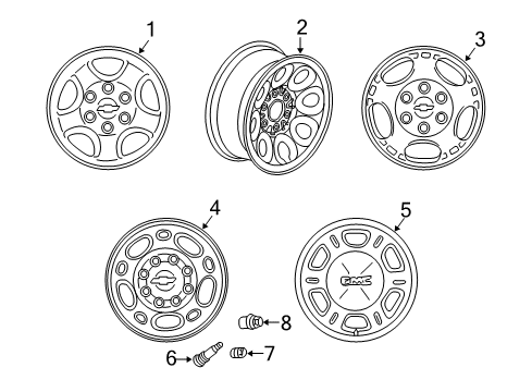 2001 GMC Sierra 3500 Wheels Diagram