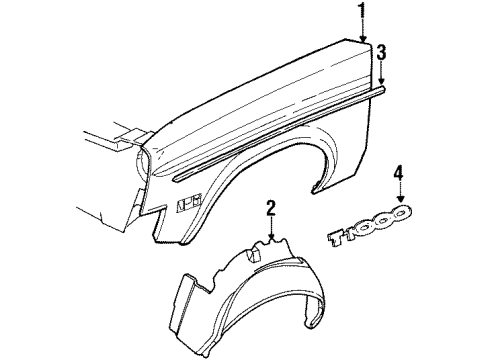 1986 Pontiac T1000 Splash Shield, Passenger Side Diagram for 363078