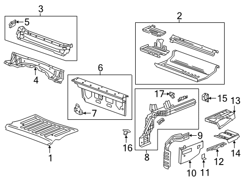 2018 Cadillac CT6 Side Panel, Rear Driver Side Diagram for 23196733