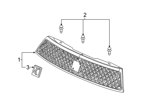 2003 Saturn LW300 Grille & Components Diagram