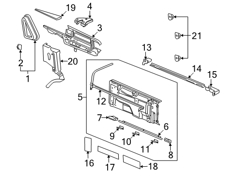 2007 Cadillac Escalade EXT Interior Trim - Quarter Panels Diagram