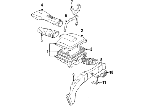 1998 Chevy Tracker Air Filter Diagram for 25175325