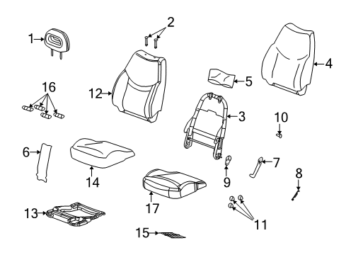 2006 Saturn Ion Front Seat Components Diagram